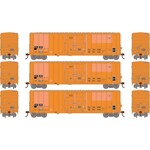 Athearn 2794 HO 50' FMC 5327 12' Plug Door Box Car Primed For Grime RVPR #77031 / 77041 / 77057 3-Pack