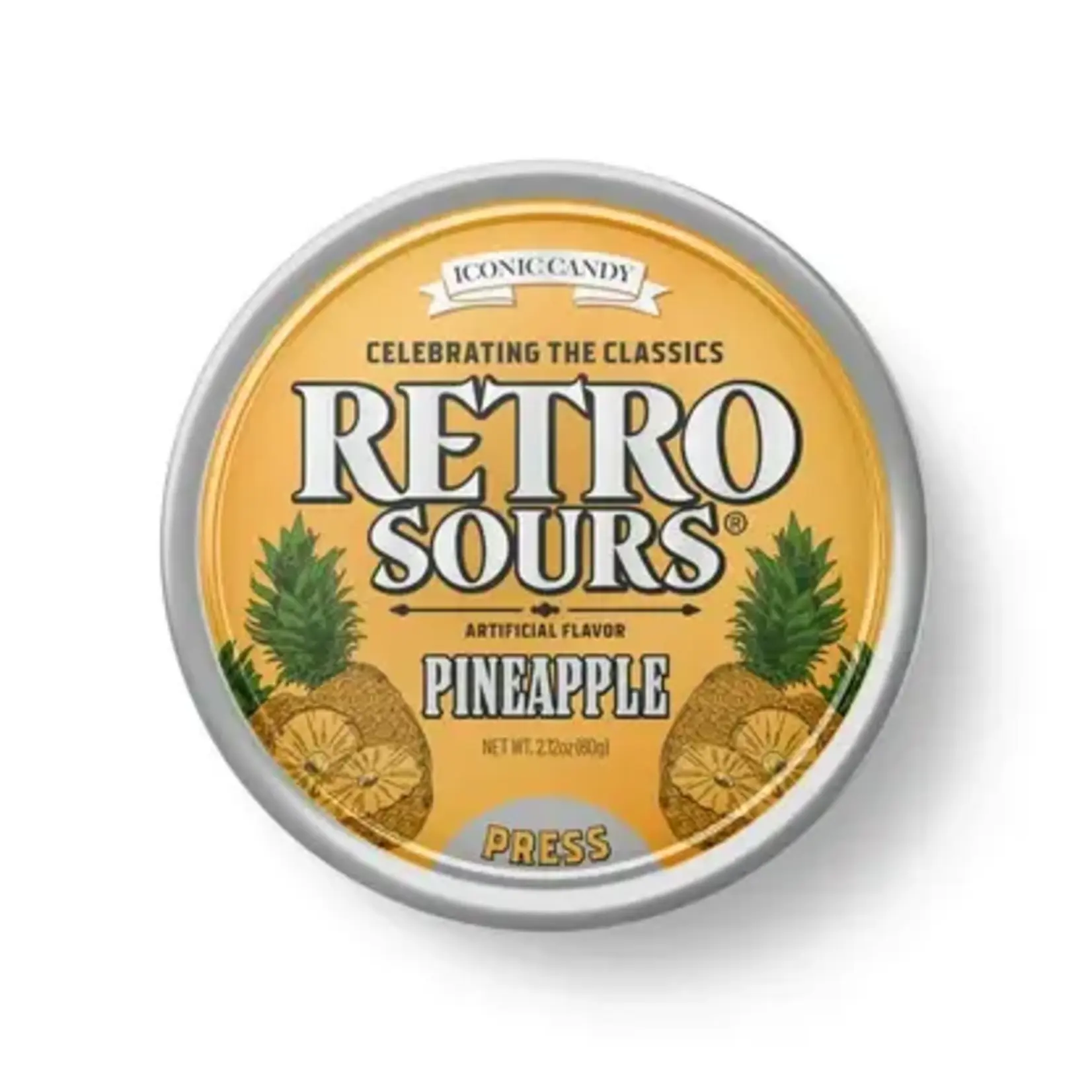 Retro Sours Pineapple Candy Tin 2.12oz