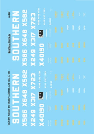 48282 O Southern Bay Window Caboose Decals
