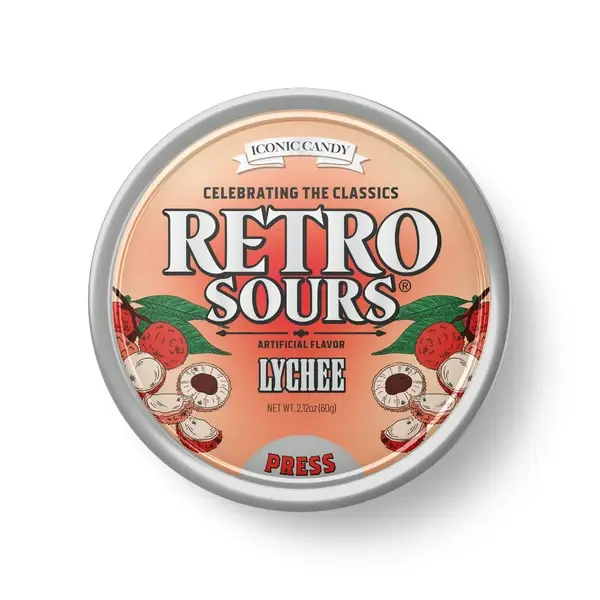 Retro Sours Lychee Hardy Candy 2.12oz