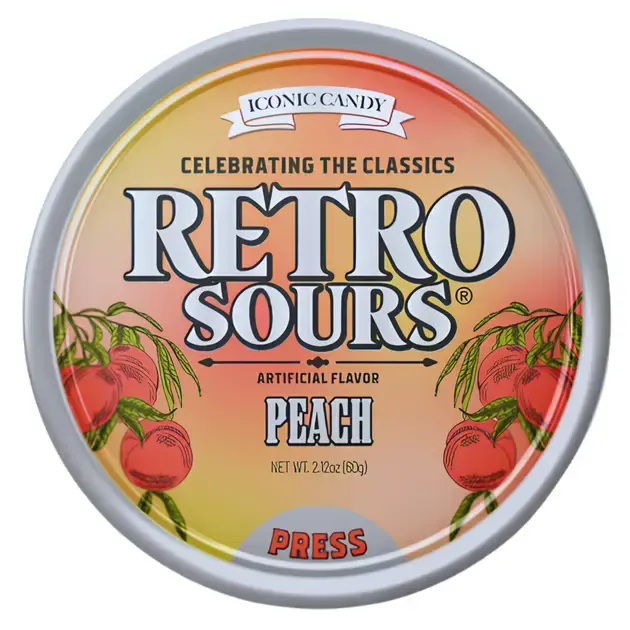 Retro Sours Peach Hard Candy 2.12oz