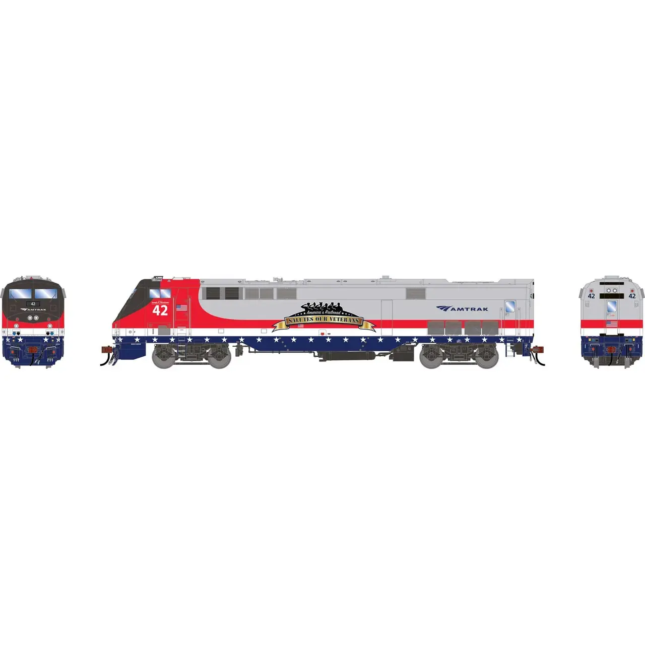 1684 HO P42DC Locomotive w/ DCC and Sound AMTK "Veterans" #42