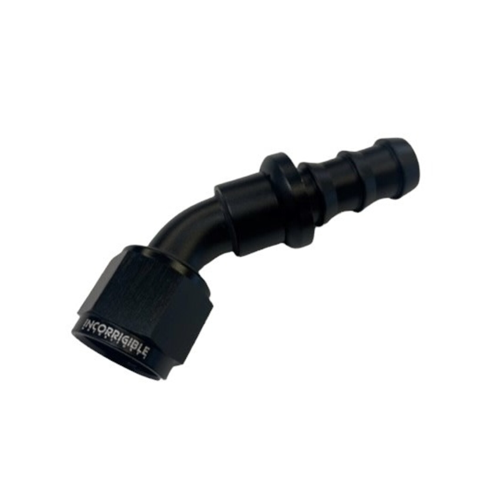 INCORRIGIBLE MOTORSPORTS 45 DEGREE PUSH LOCK HOSE END