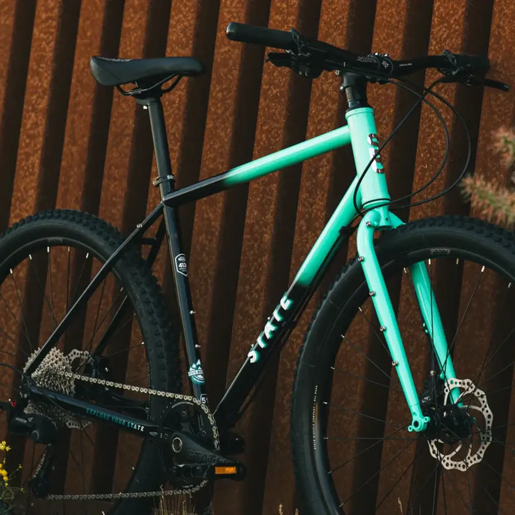 State Bicycle State Gravel 4130 All-Road - Flat Bar - Turquoise Fade