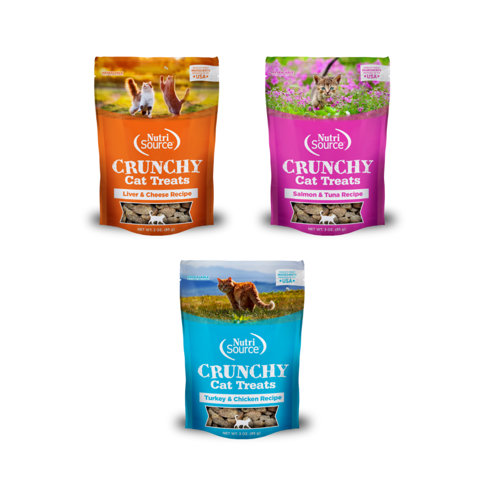 NutriSource Crunchy Cat Treats, 3oz Pouch