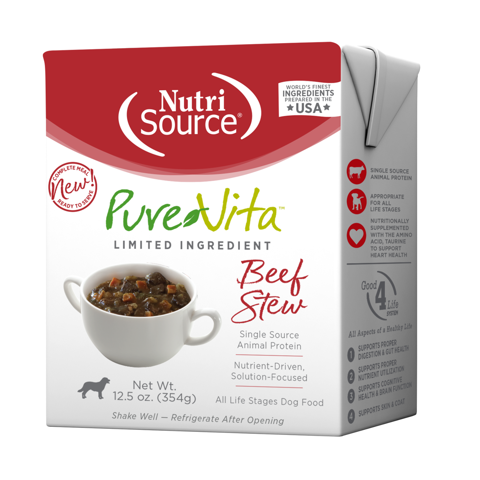 PureVita Beef Stew Wet Dog Food, 12.5oz Package