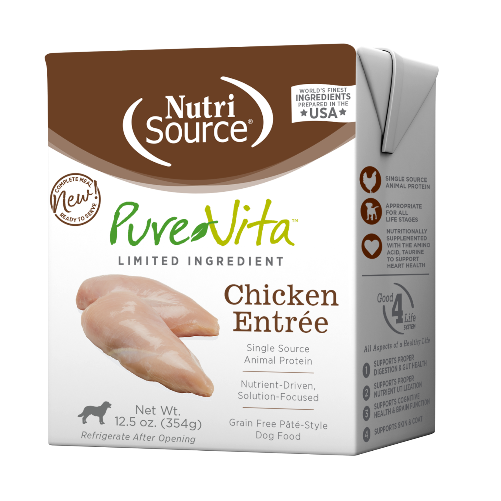 PureVita Chicken Entree Grain Free Wet Dog Food, 12.5oz Package