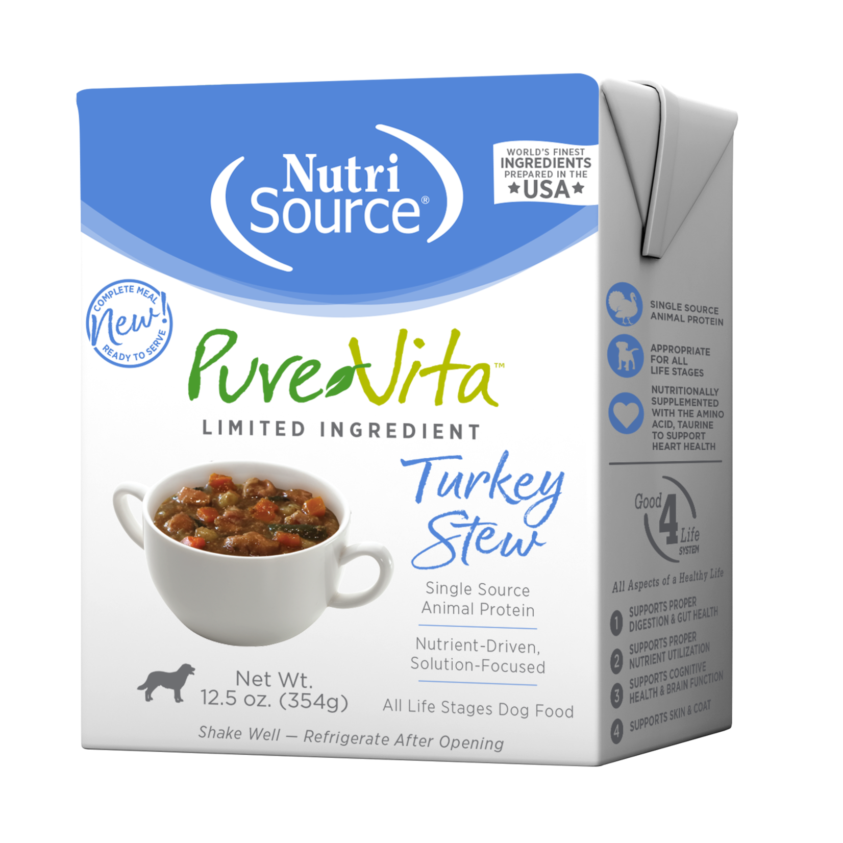 PureVita Turkey Stew Wet Dog Food, 12.5oz Package