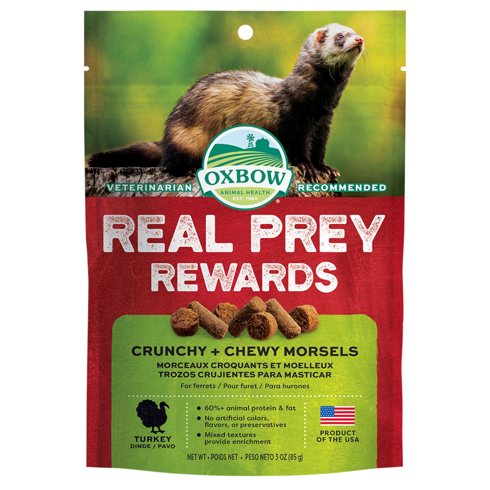 Oxbow Animal Health Real Prey Rewards Ferret Treats Turkey, 3oz