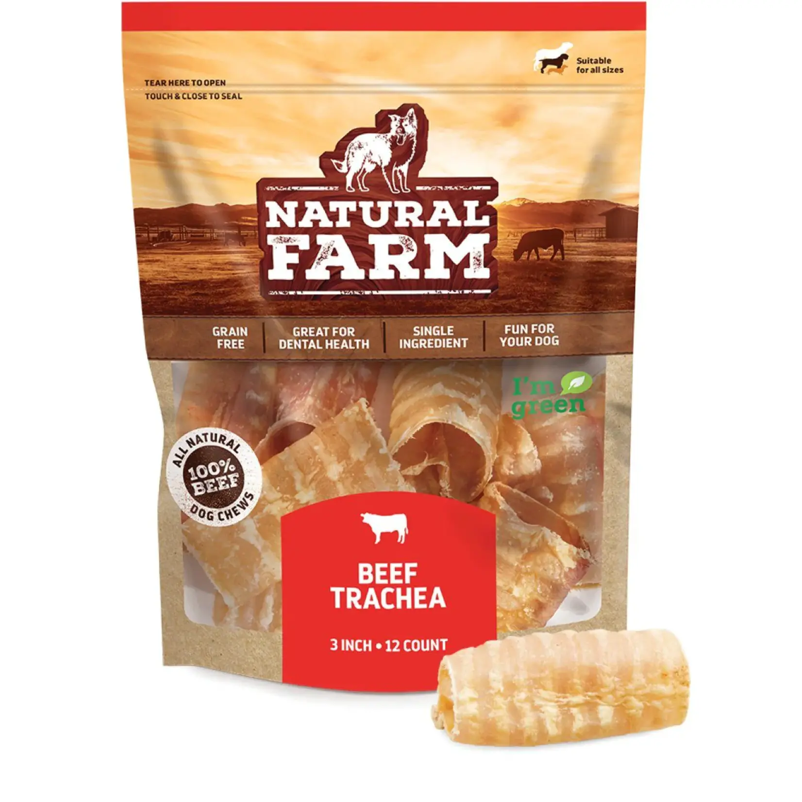 Natural Farm Beef Trachea - 3 Inch