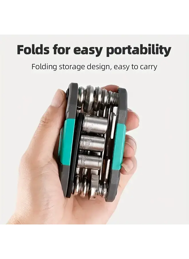16 in 1 Foldable Multifunction Tool Metric Inc. Star Wrench