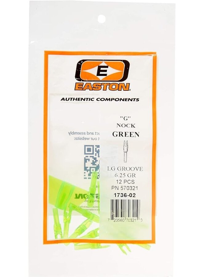 G Nock Large Groove Green 1 Doz