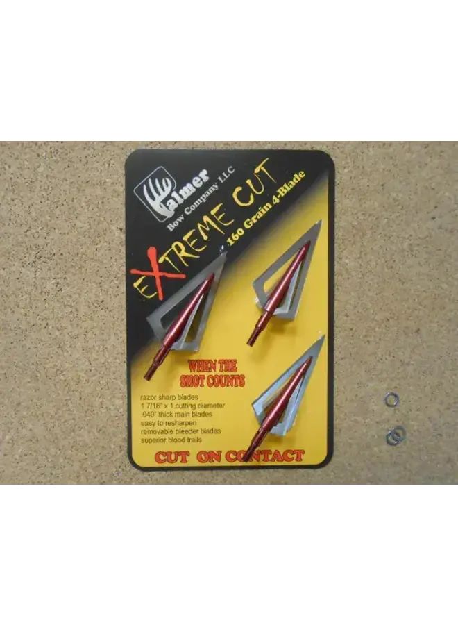 Extreme Cut Broadhead 4 Blade 160 Gr 3 Pk