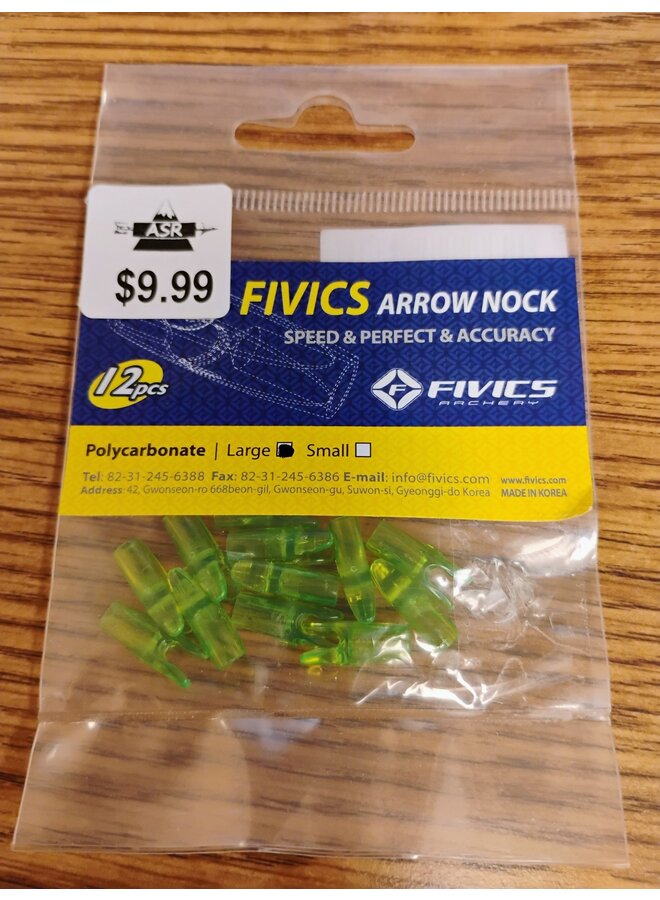 Fivics/Carbon Express Pin Nock Large Green 1 Doz
