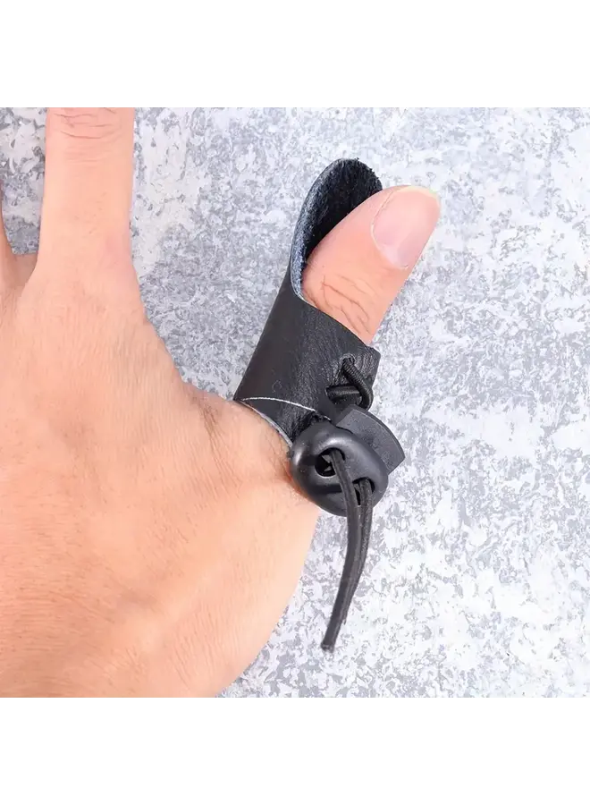 Leather Thumb Ring Black