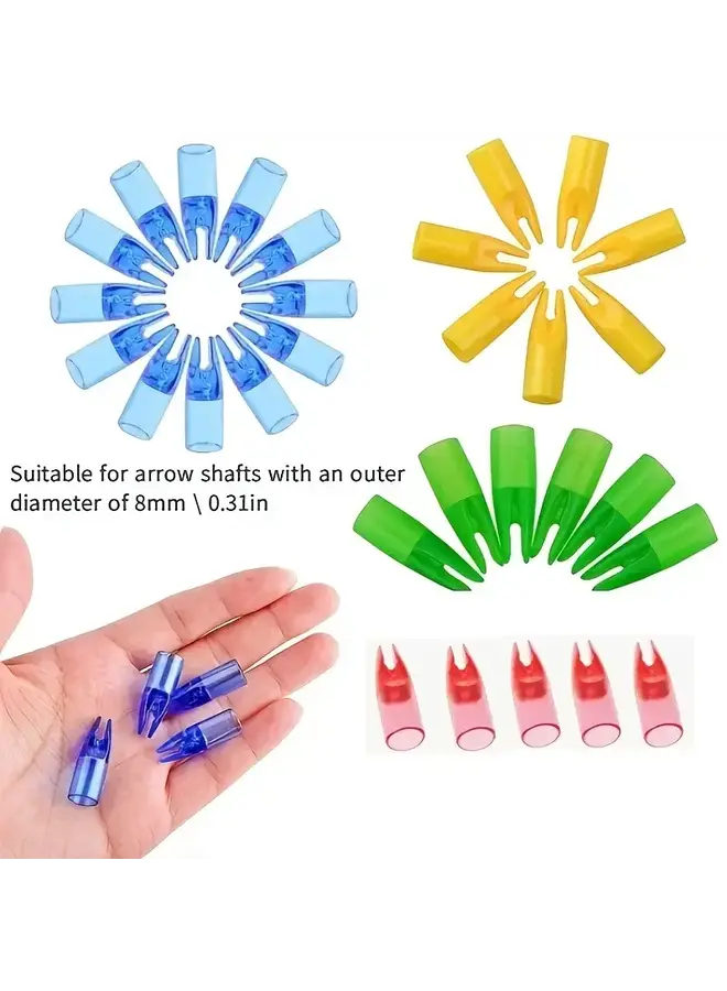 Glue On Nocks Green  5/16" 1 Doz