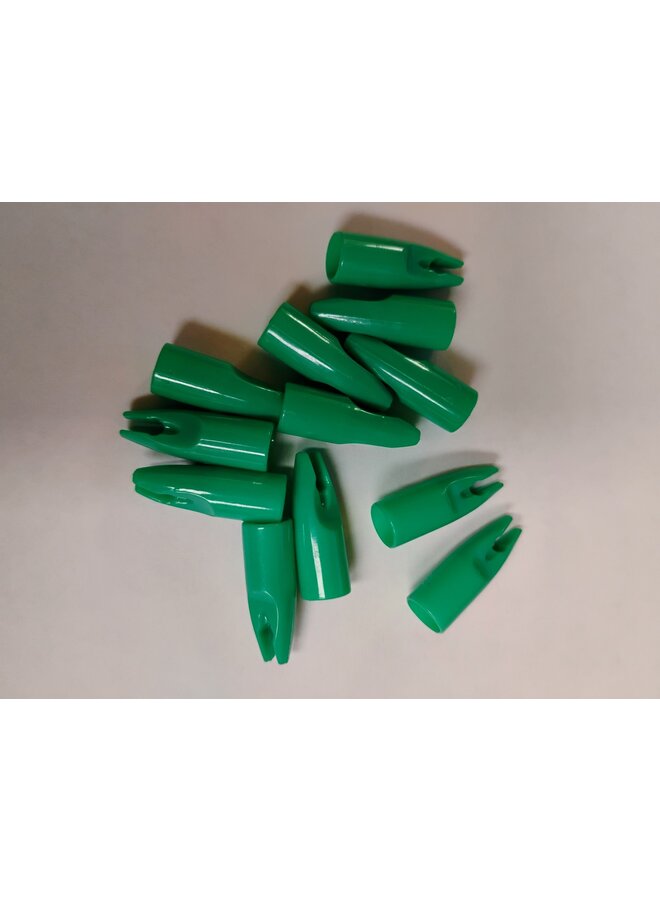 Glue On Nocks Green  5/16" 1 Doz