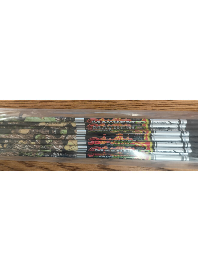 Mayhem Hunter SDS Shafts 250 - .417 Actual Spine 1 Doz