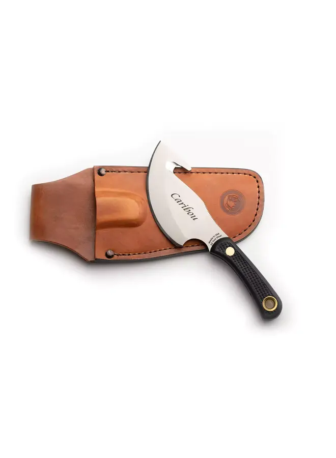 Caribou Skinning Knife Black Suregrip Handle D2 Tool Steel