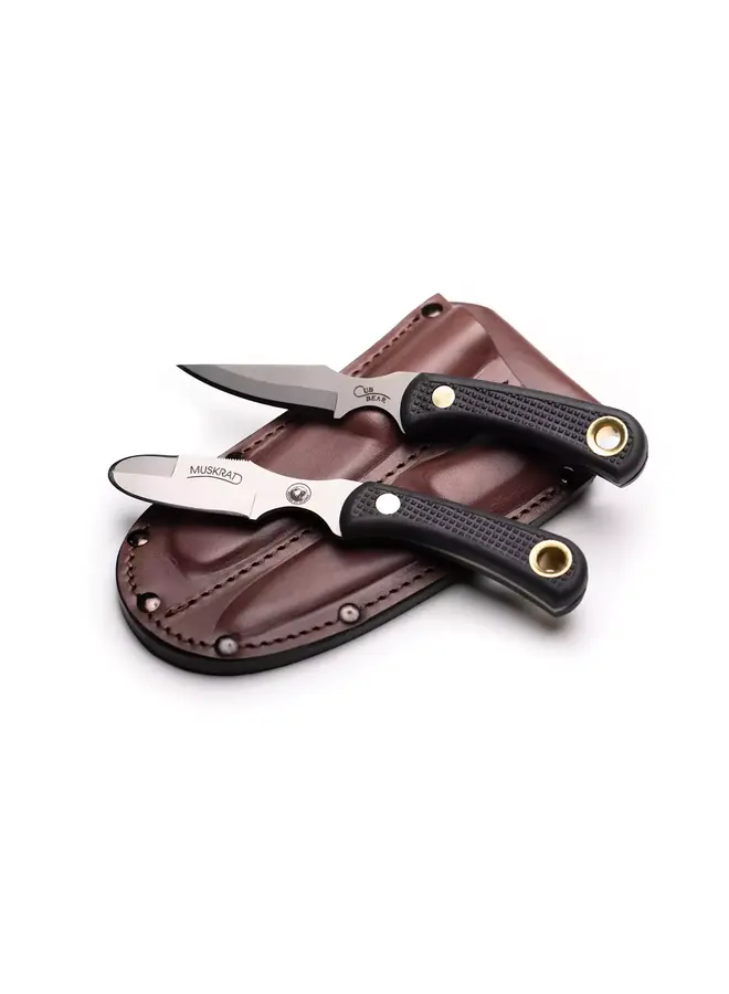 Muskrat/Cub Knife Combo Black Suregrip Handle D2 Tool Steel