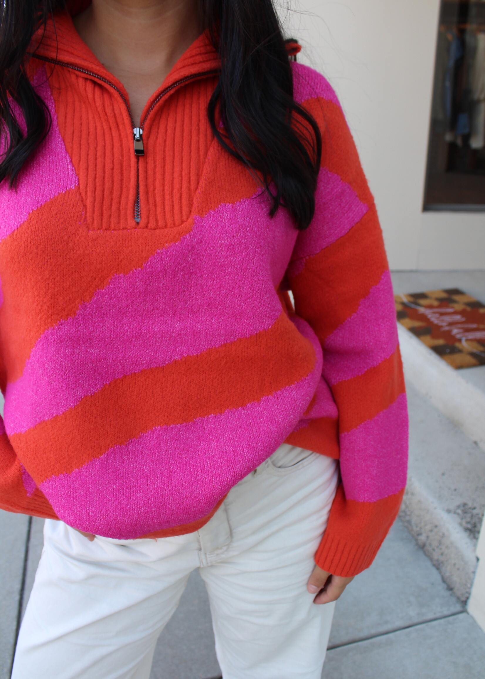John & Jenn Fuschia Tango  Storm Sweater
