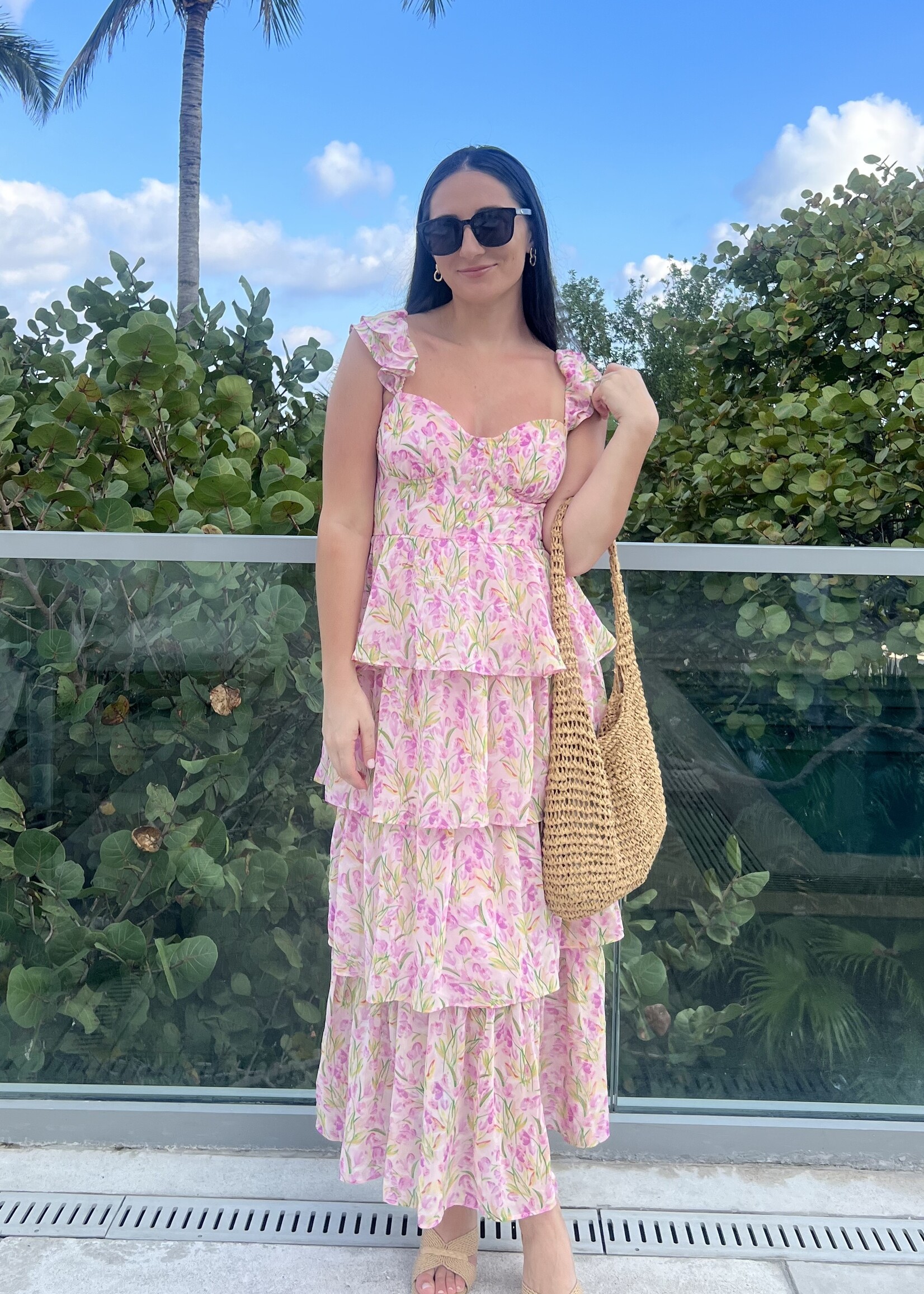 ASTR The Label Pink Mid Summer Dress