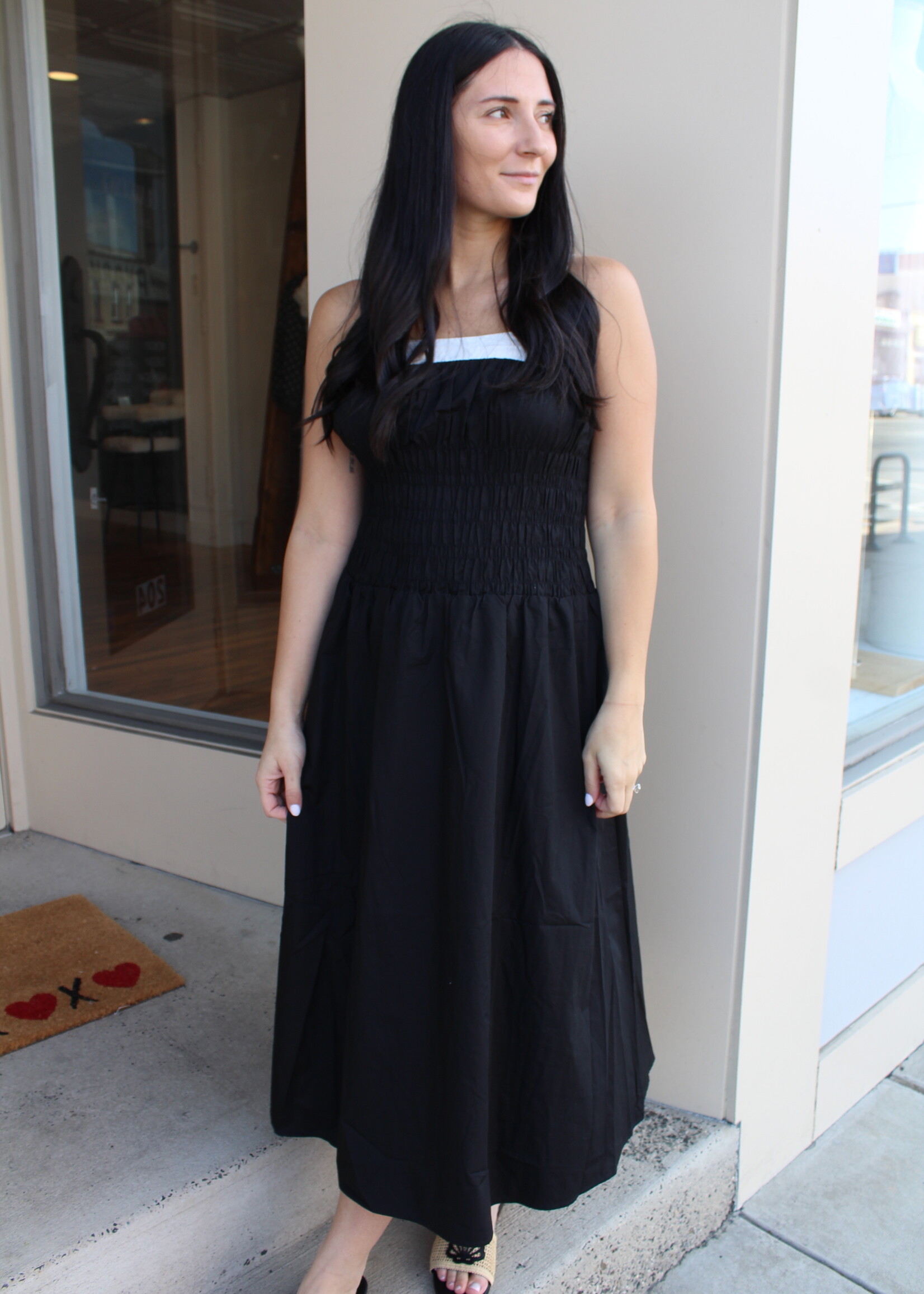Smocked Midi Dress