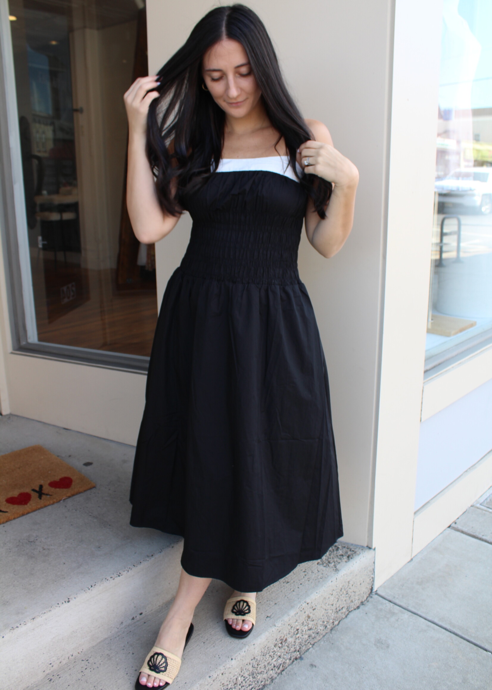 Smocked Midi Dress