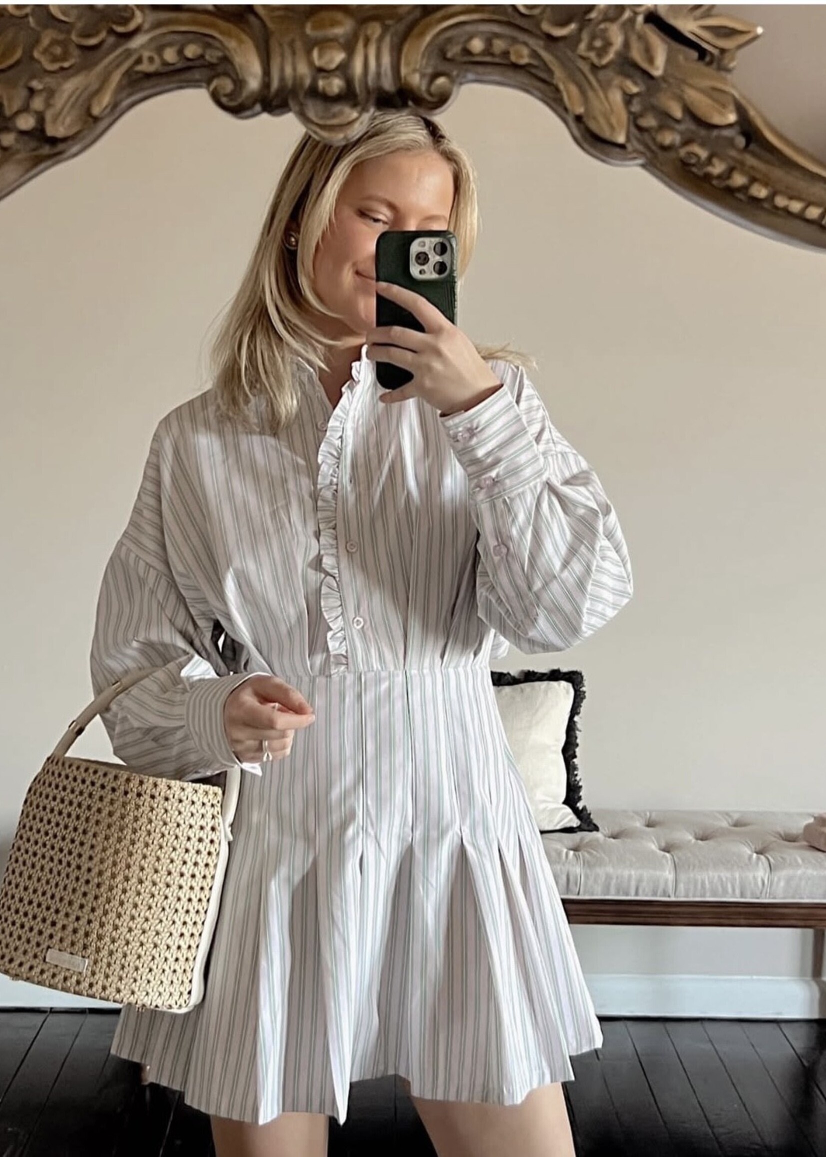En Saison Haisley Stripe Mini Dress
