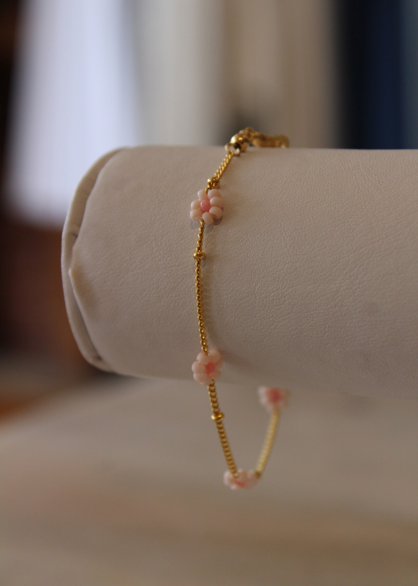 Pink Flower Bracelet