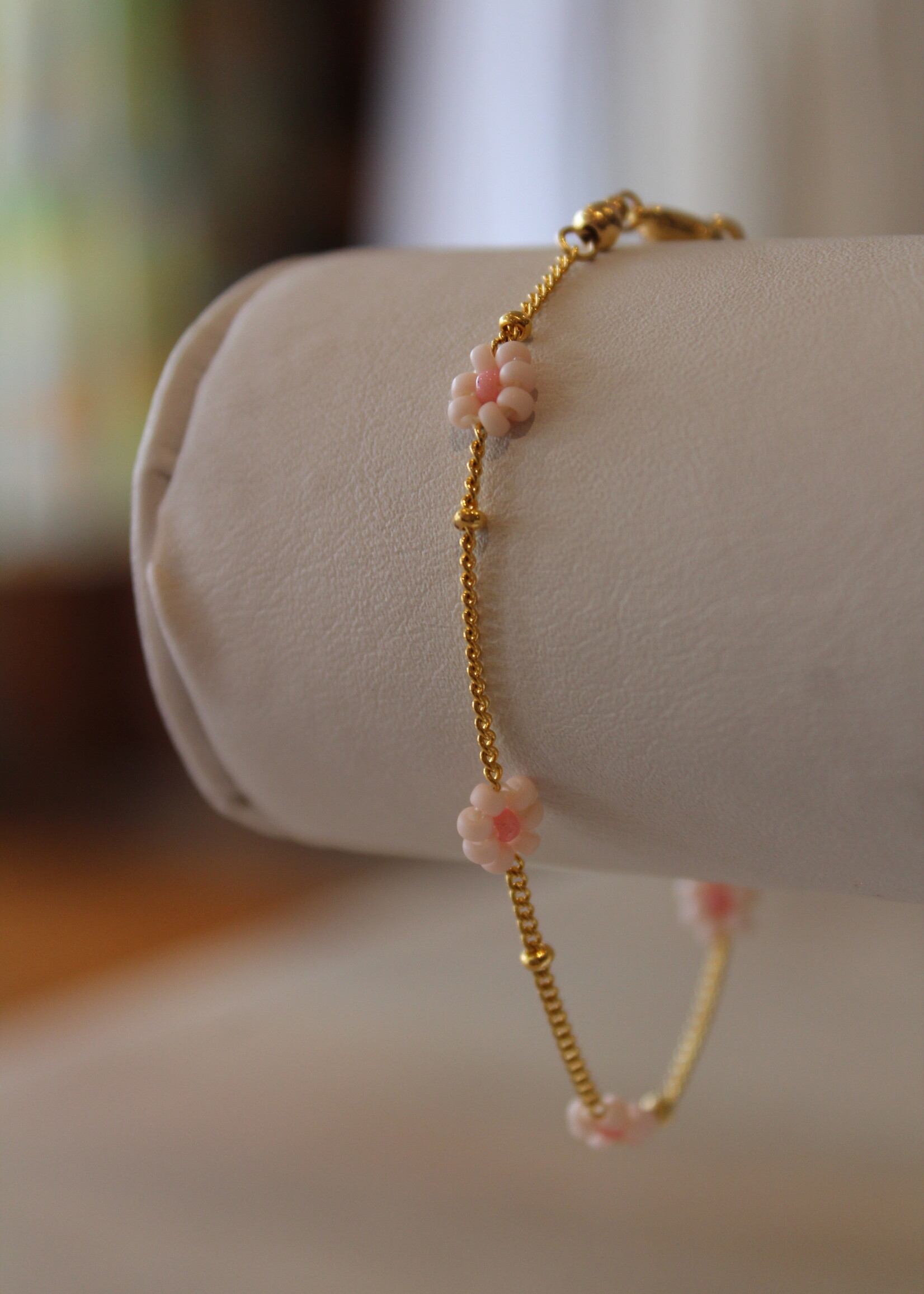 Pink Flower Bracelet