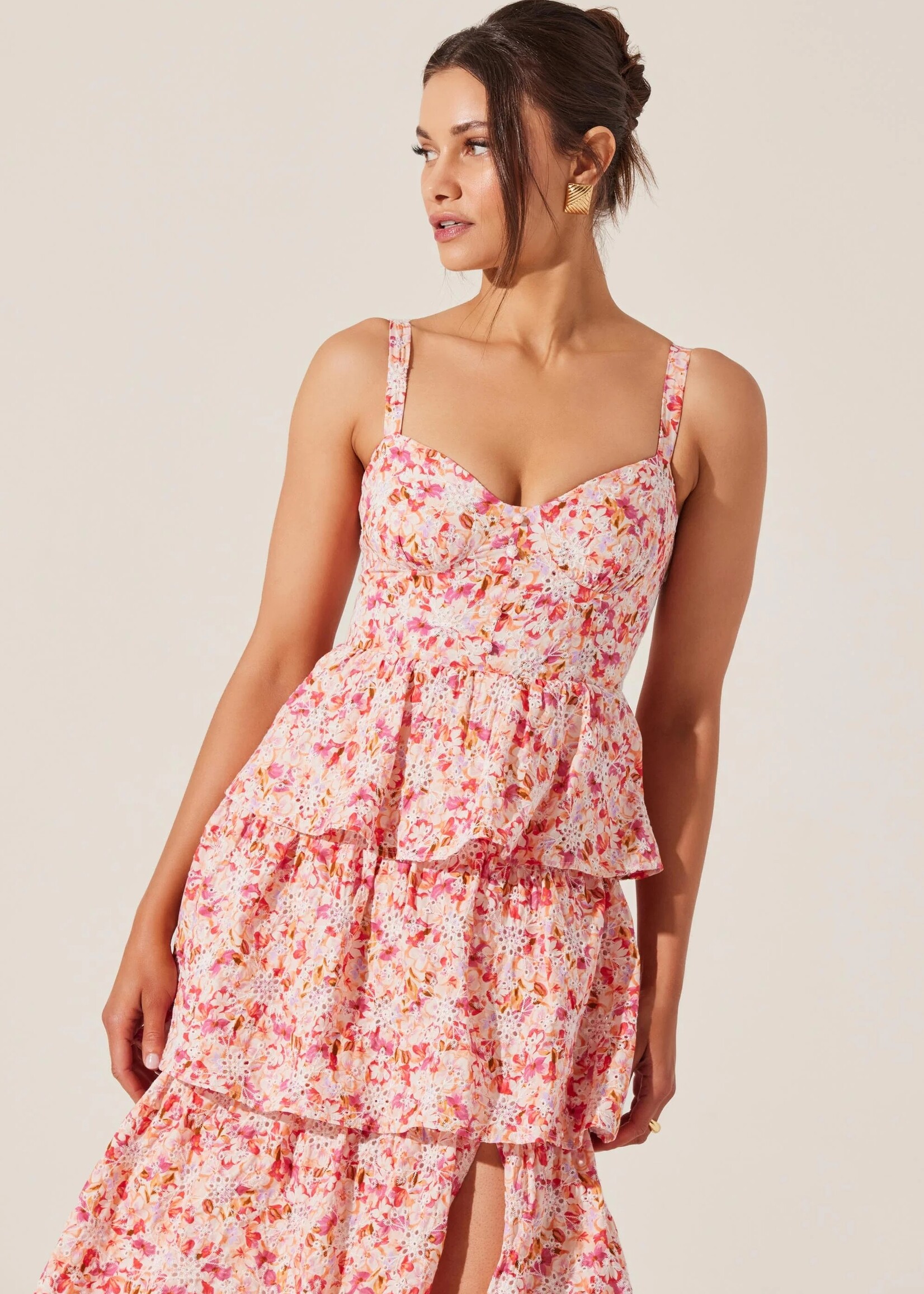 ASTR The Label Multi Floral Midsummer Dress
