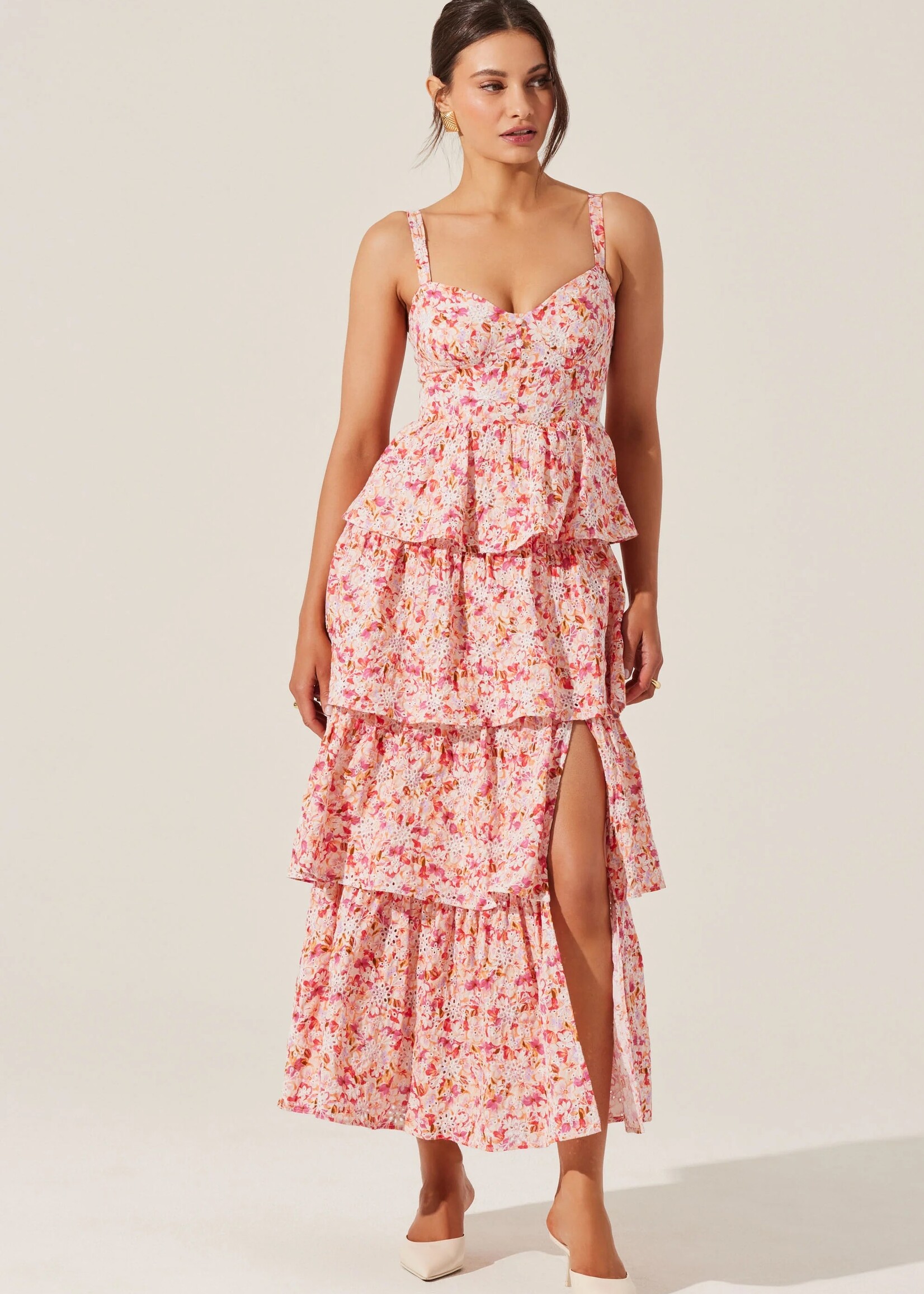 ASTR The Label Multi Floral Midsummer Dress