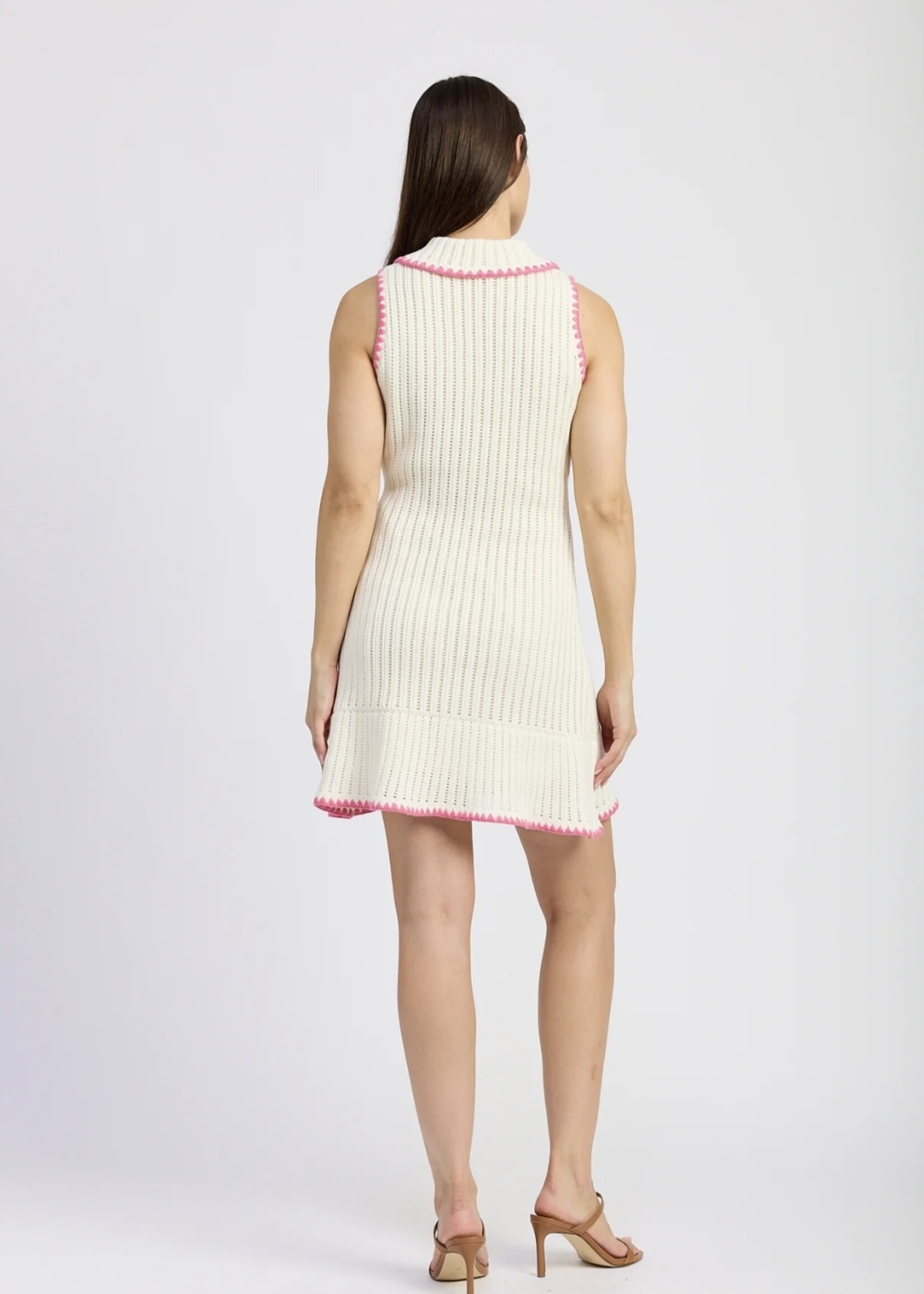 En Saison Pink Stitch Mini Dress