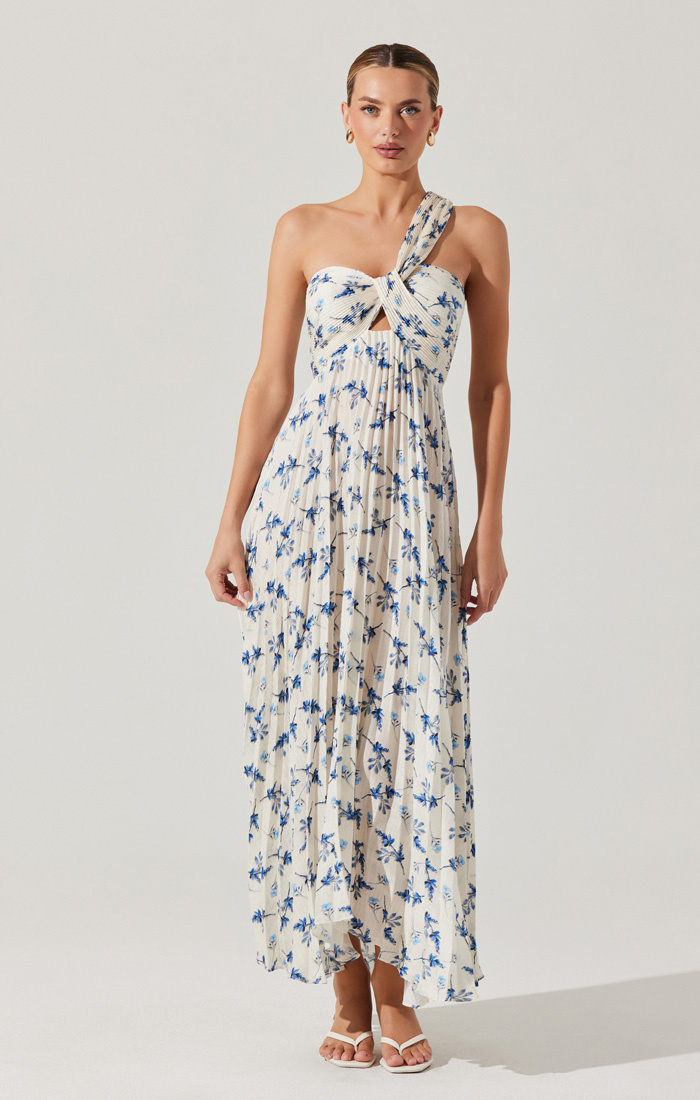 astr the label blue floral dress ASTR the Label The Bayley Midi Dress