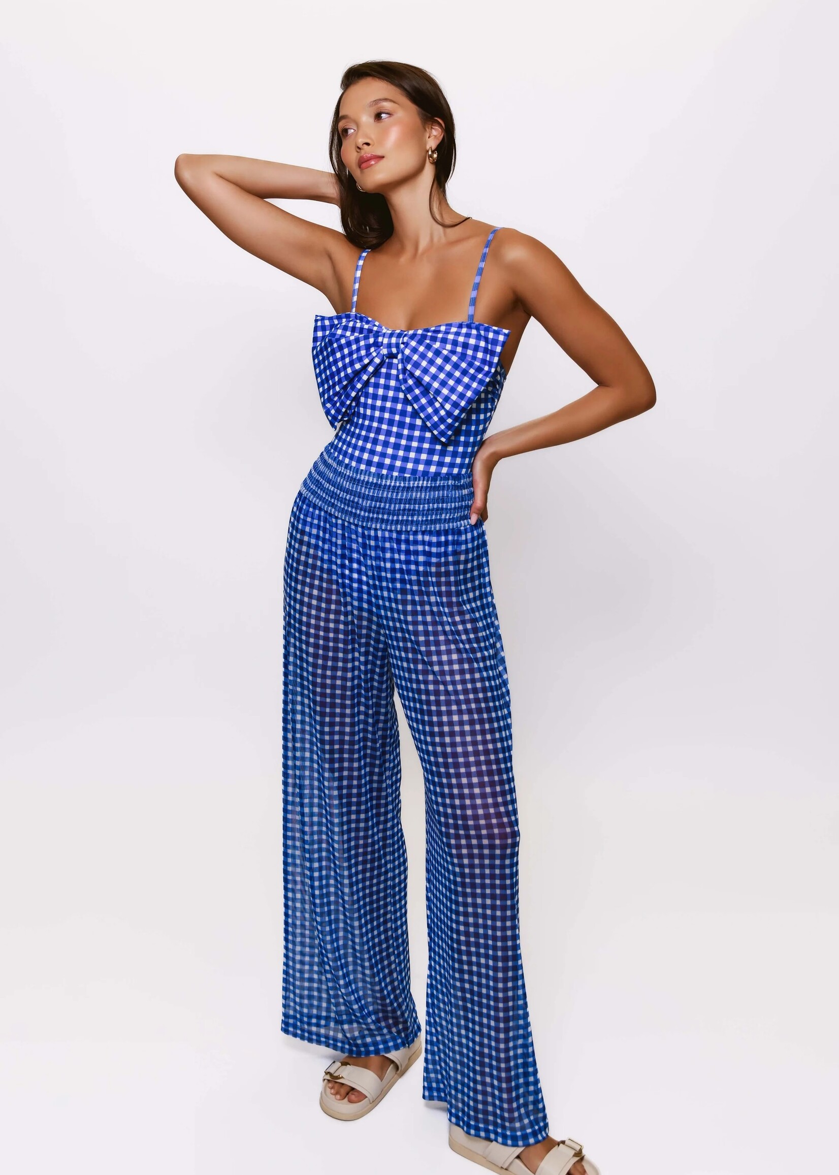 Blue Gingham Eliza Pants