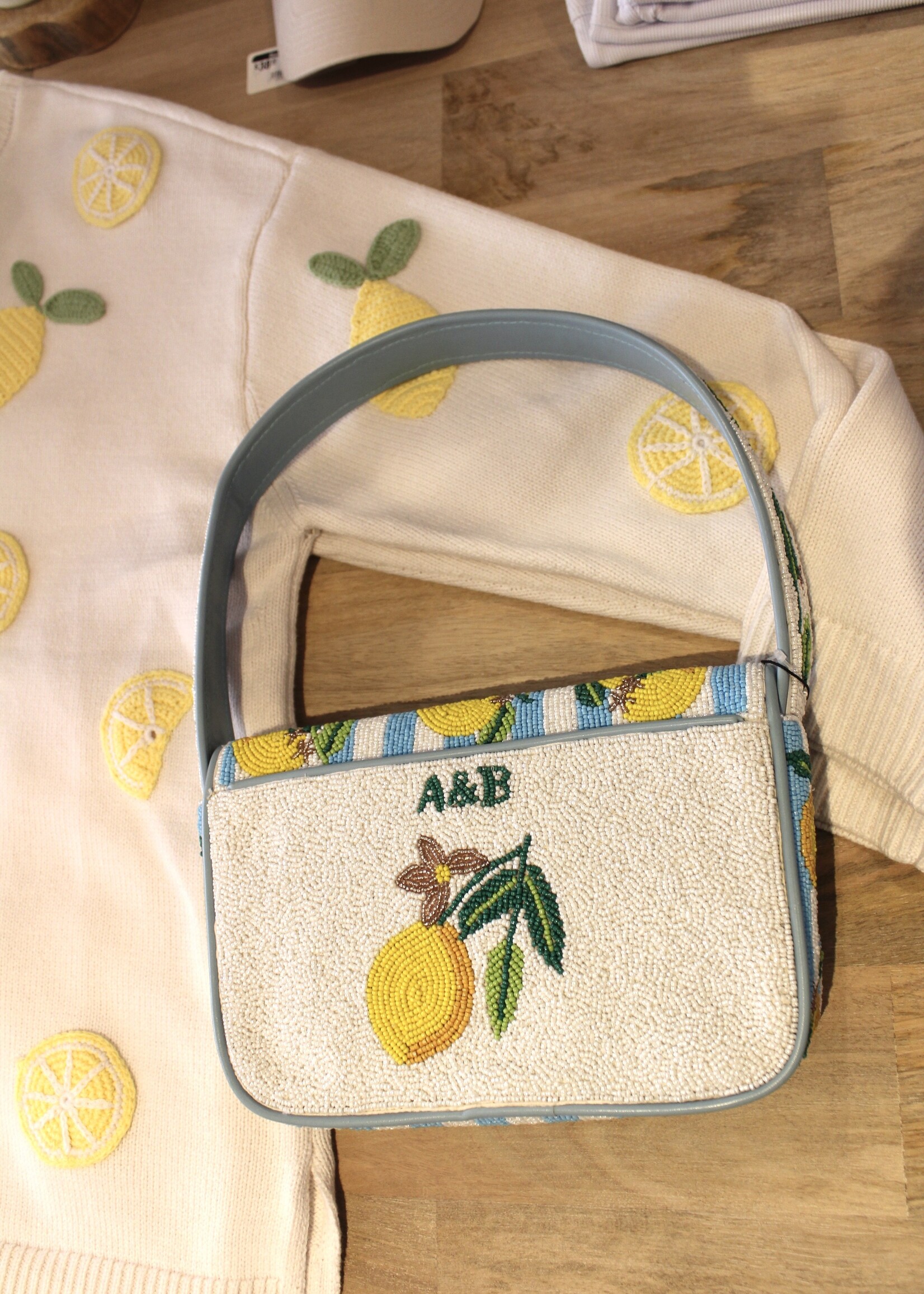 Limoncello Stripe Beaded Bag