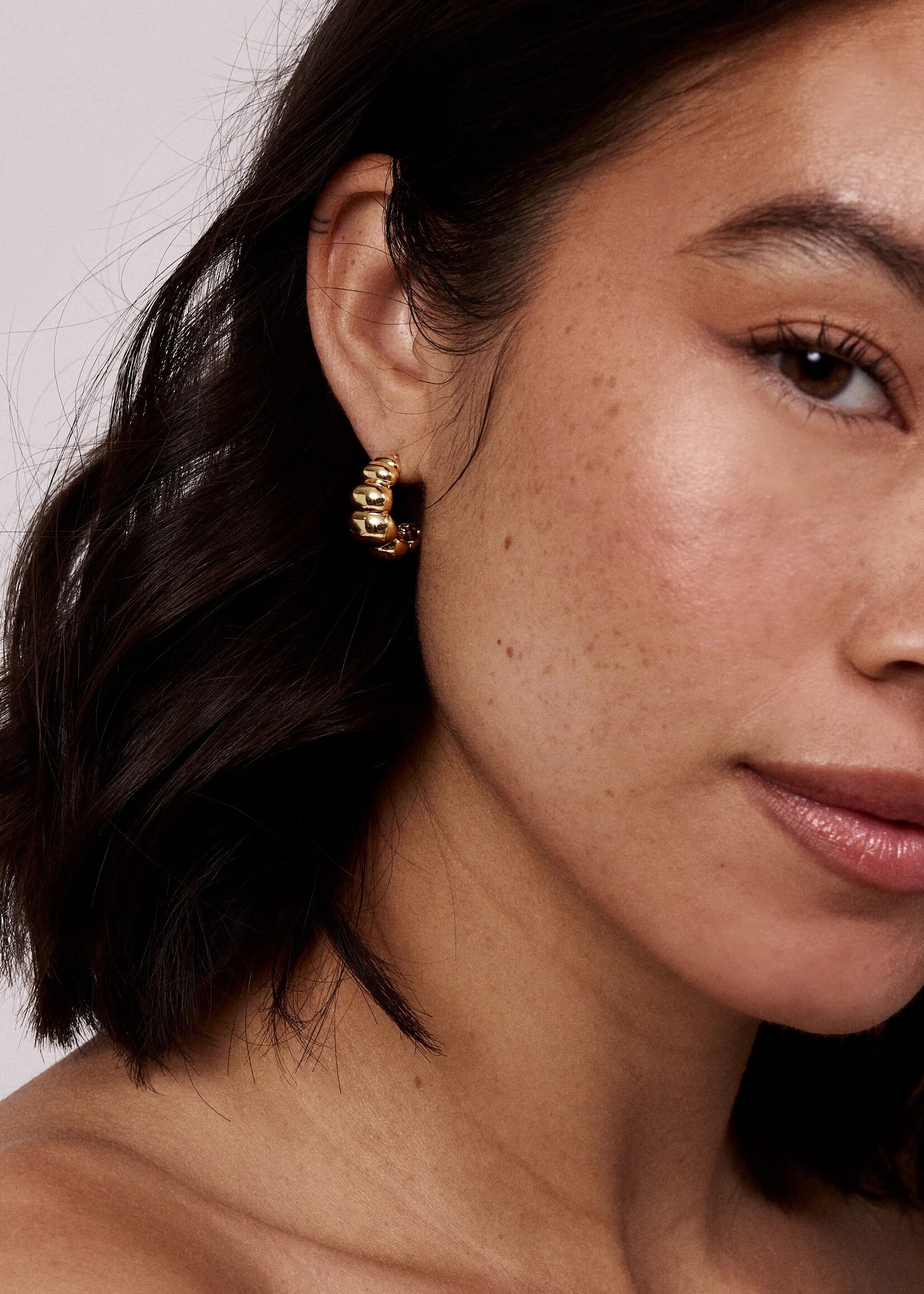 Gold Puff Earrings