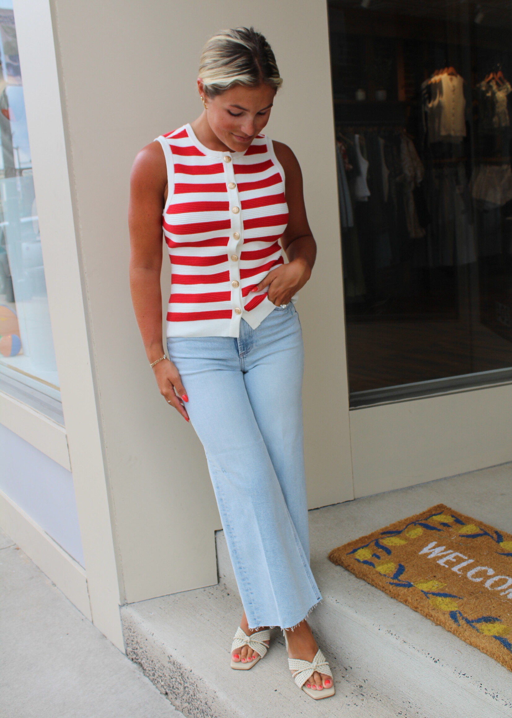 Red Stripe Devin Tank