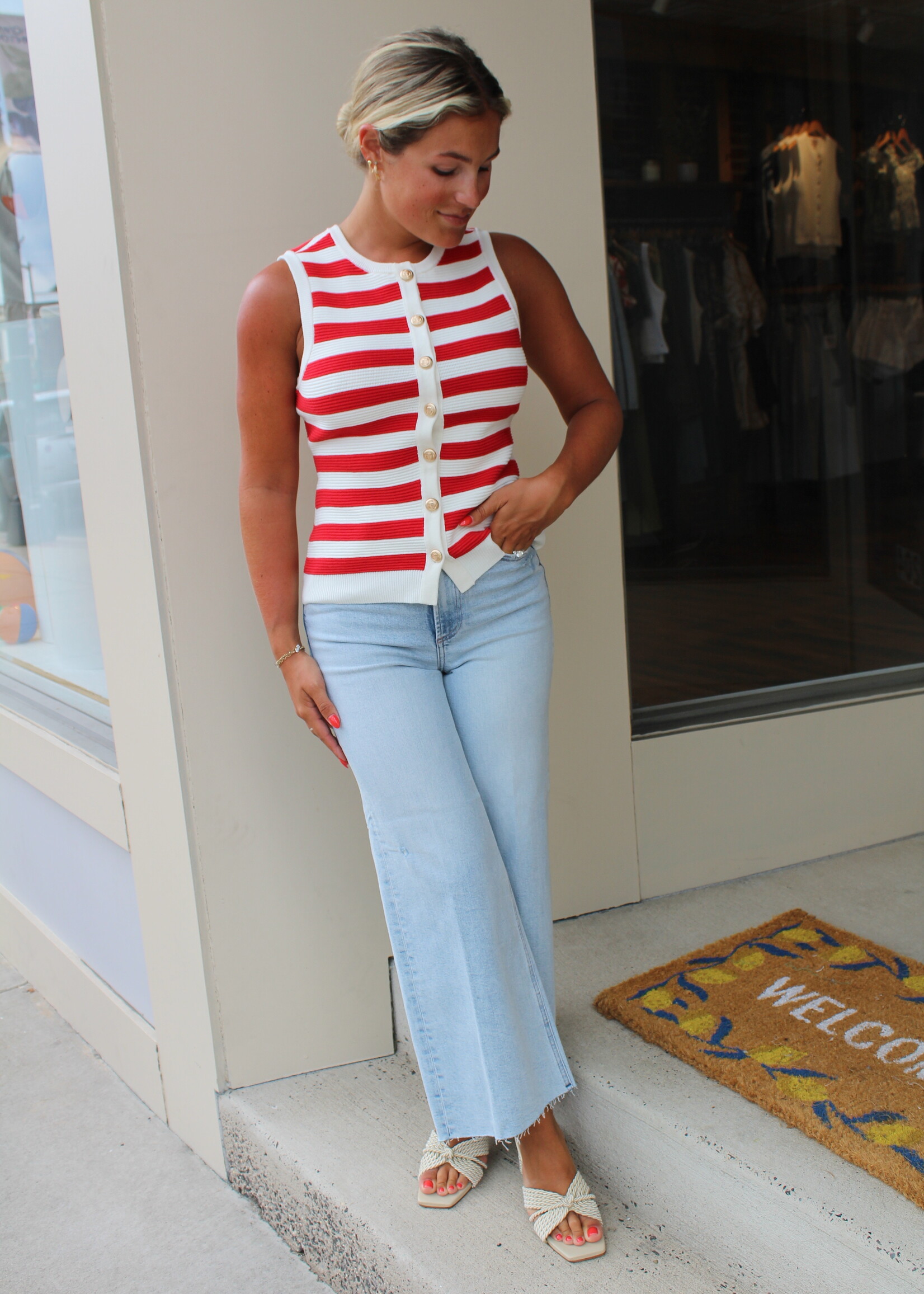 Red Stripe Devin Tank