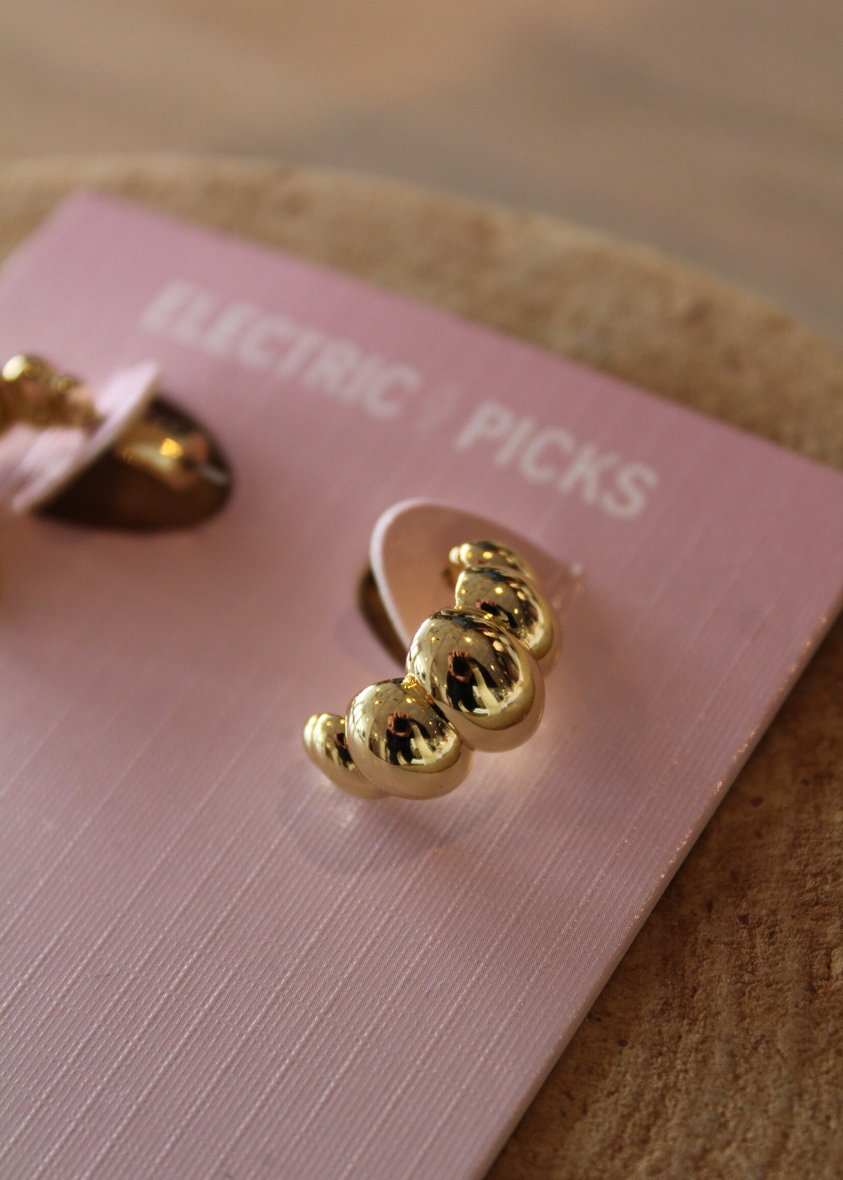 Gold Puff Earrings