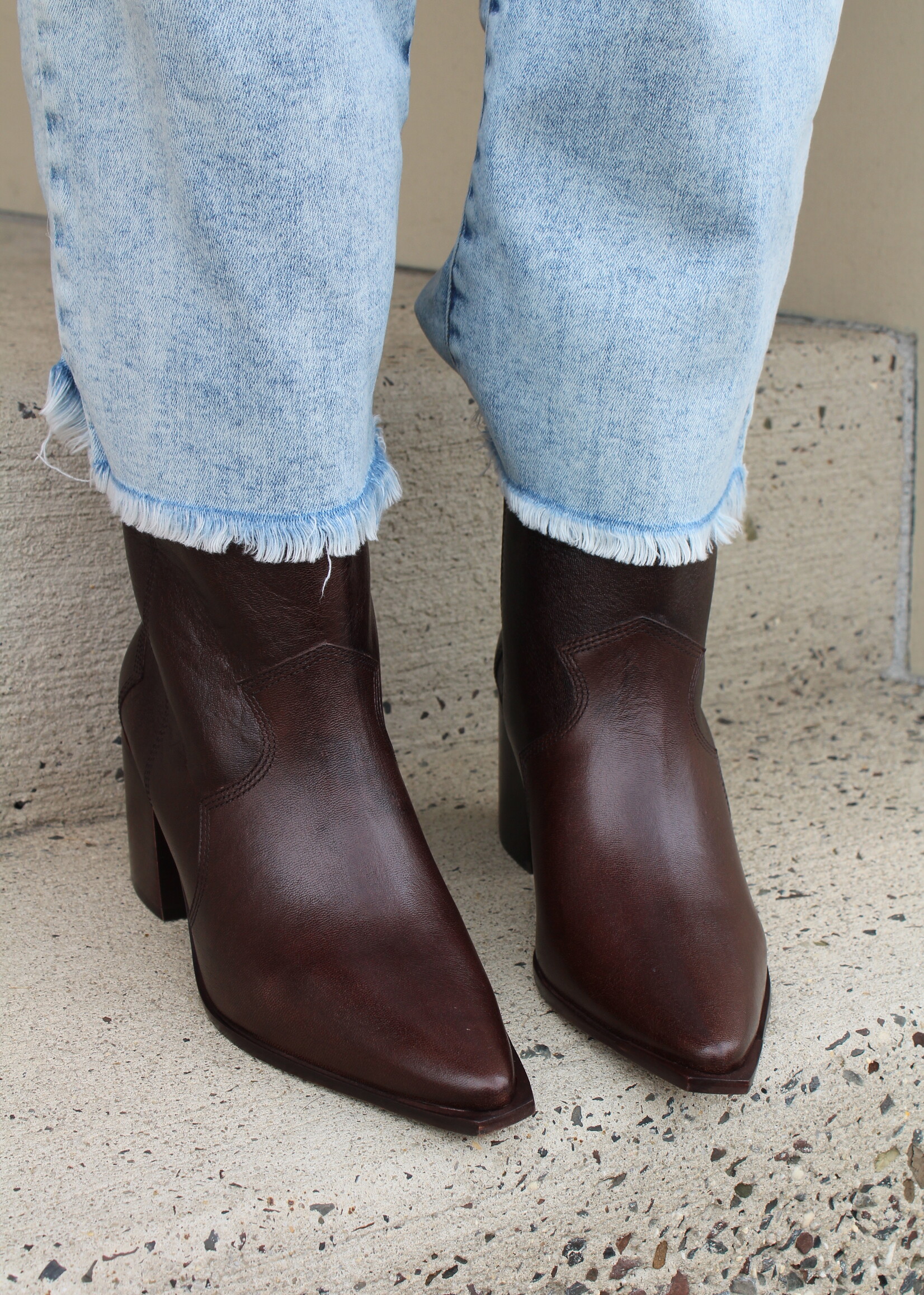 Petra Square Toe Cowboy Bootie