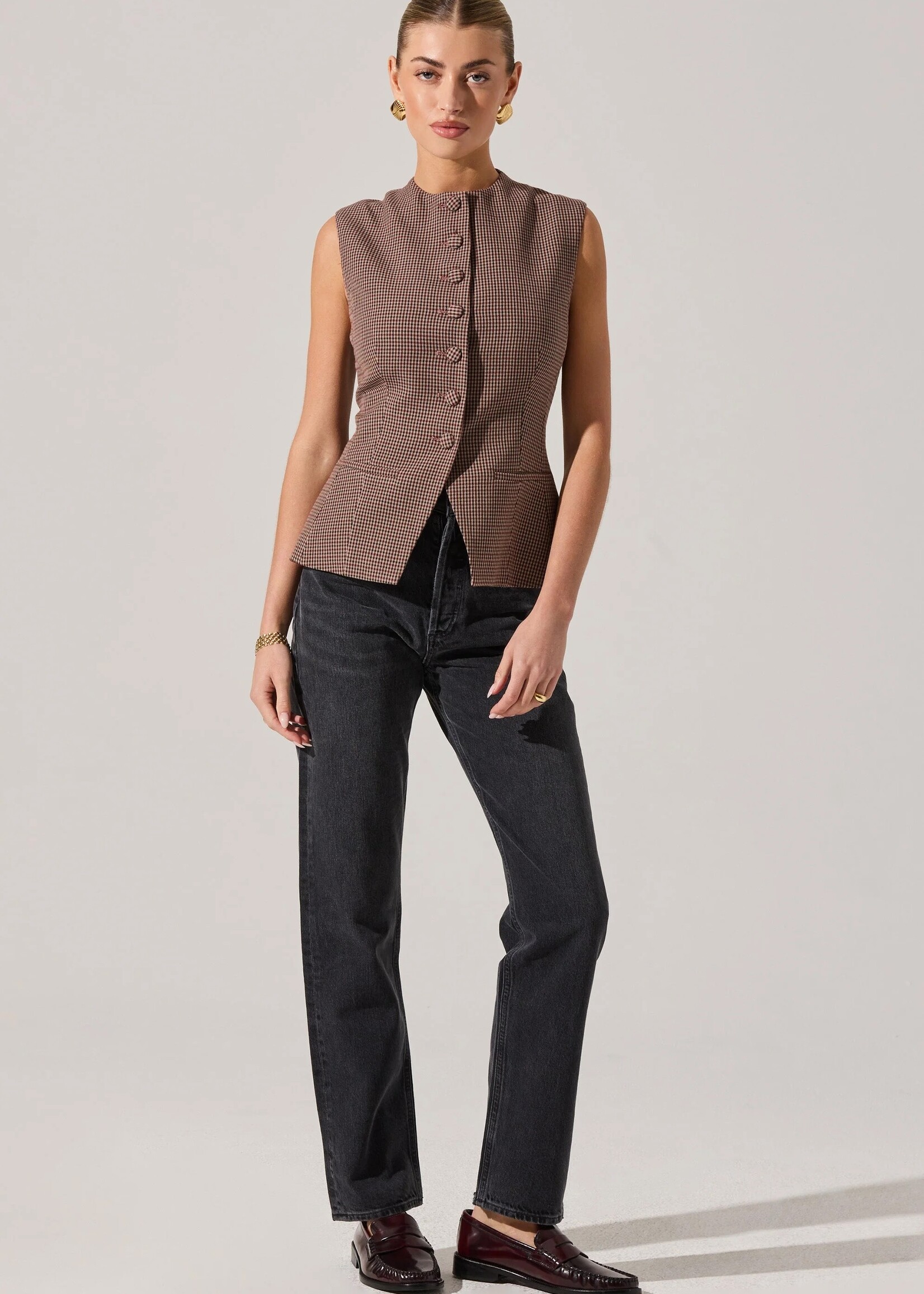 ASTR The Label Plaid Gisselle Vest