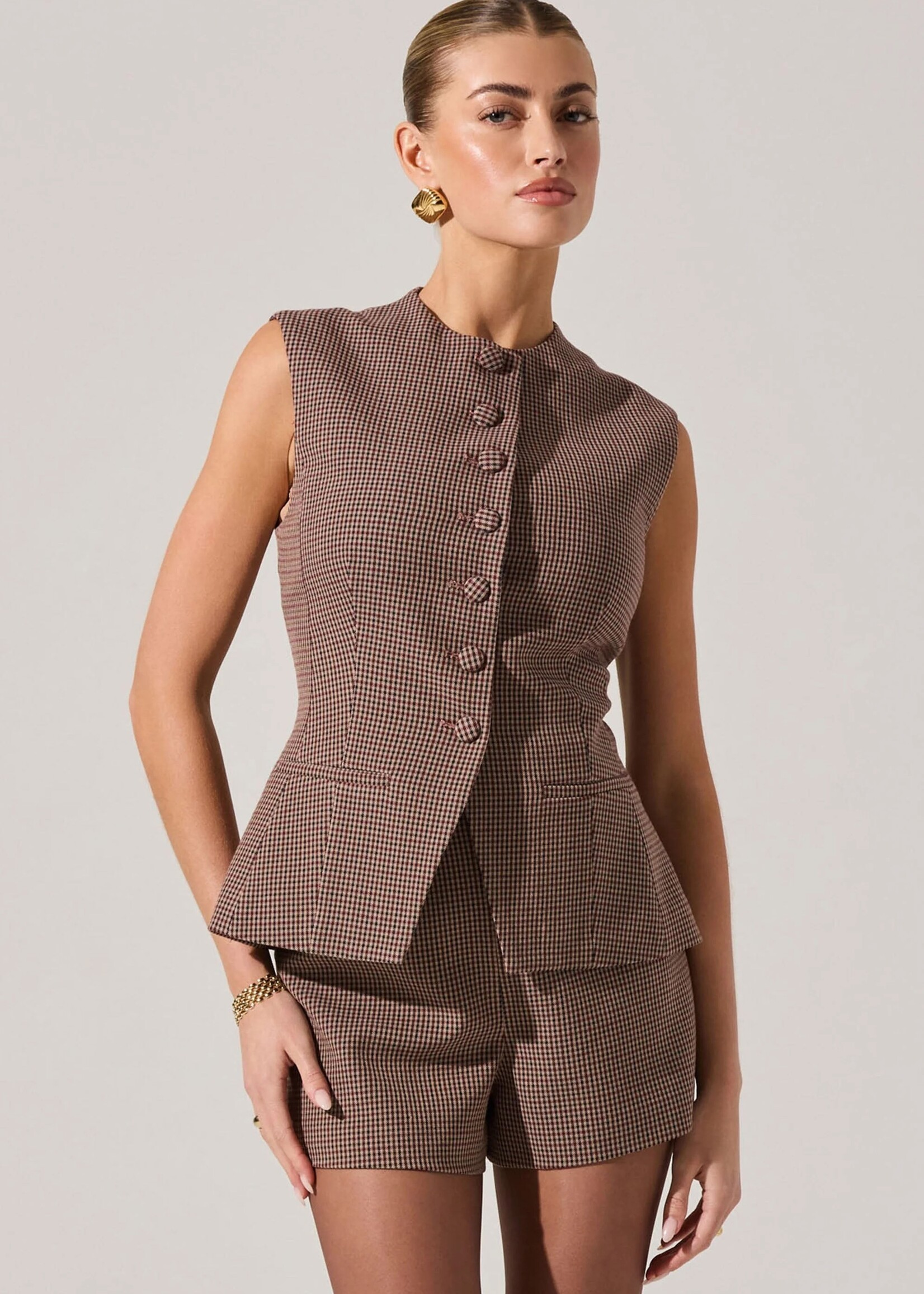 ASTR The Label Plaid Gisselle Vest