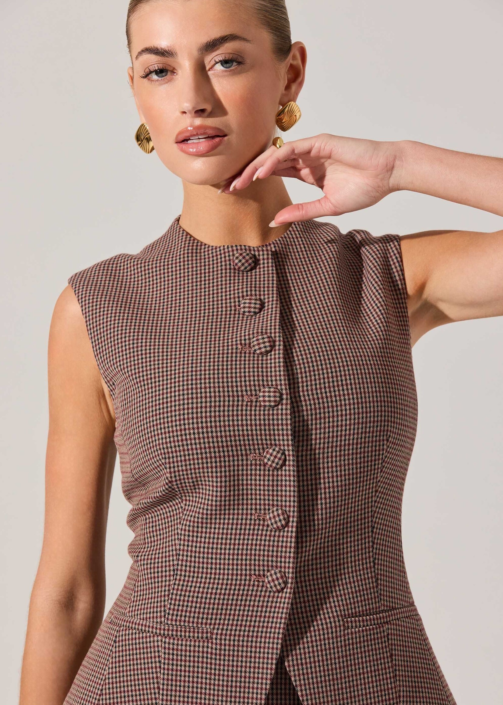 ASTR The Label Plaid Gisselle Vest