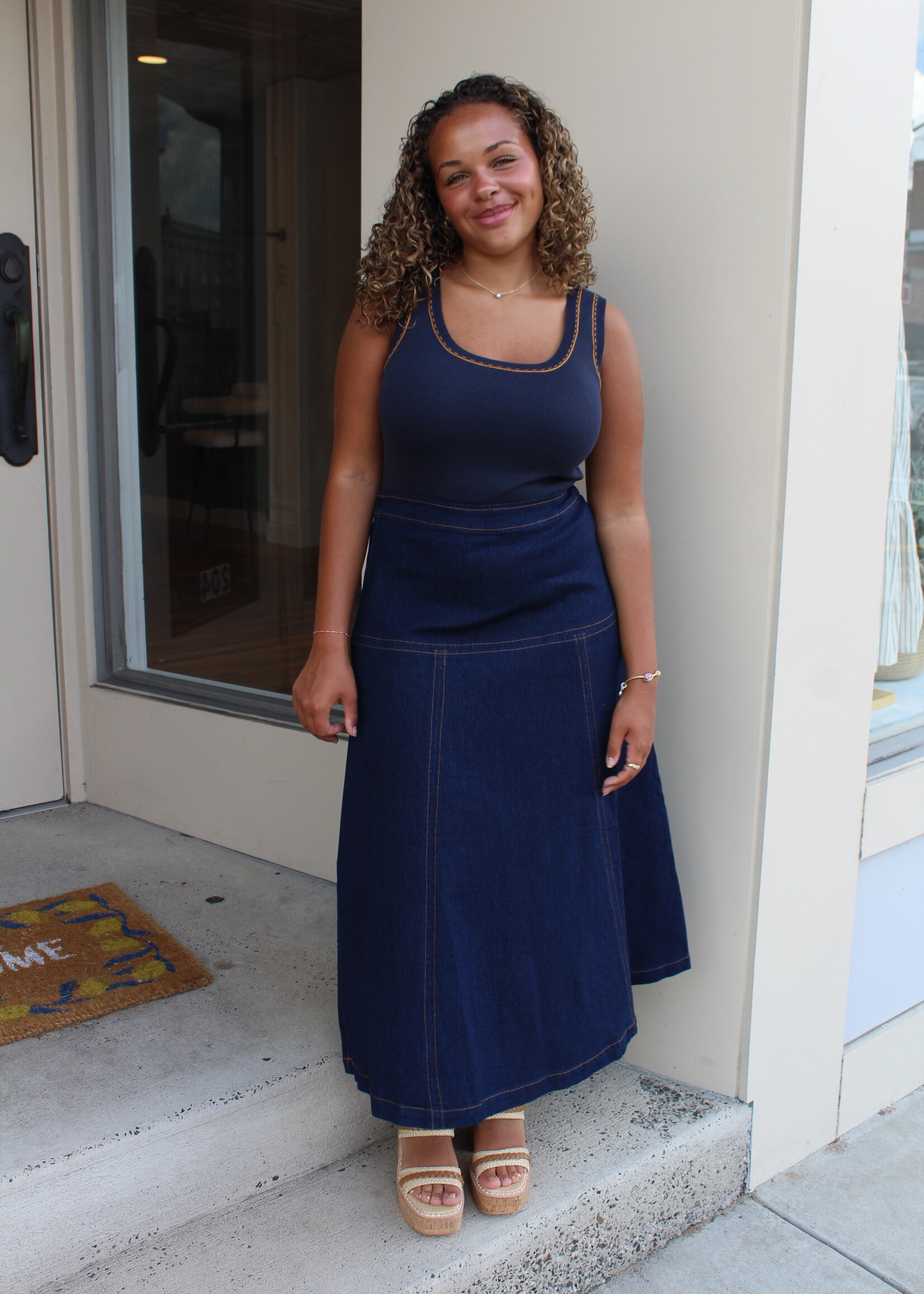 Mix Media Denim Dress