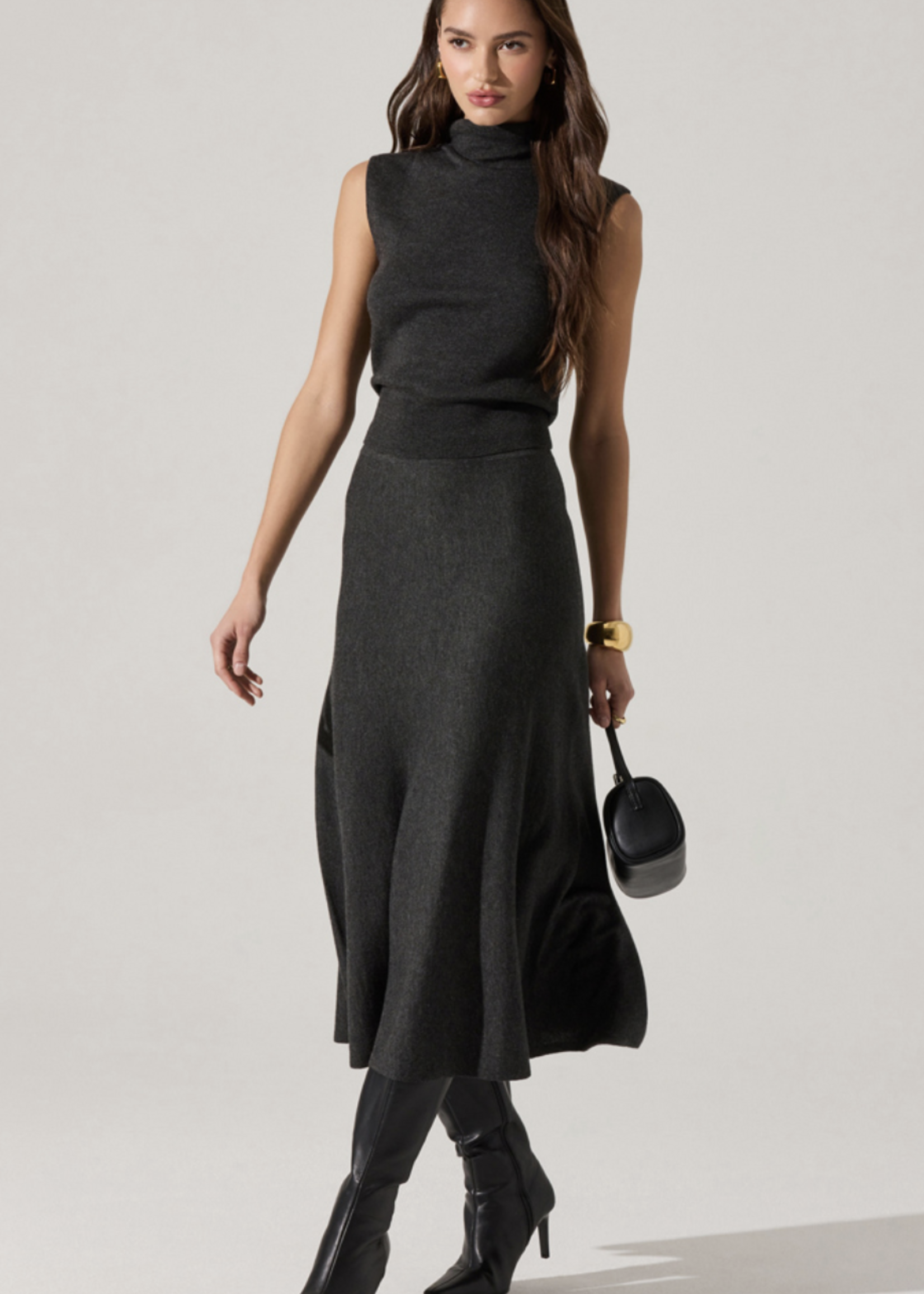 ASTR The Label Charcoal Deora Sweater Skirt