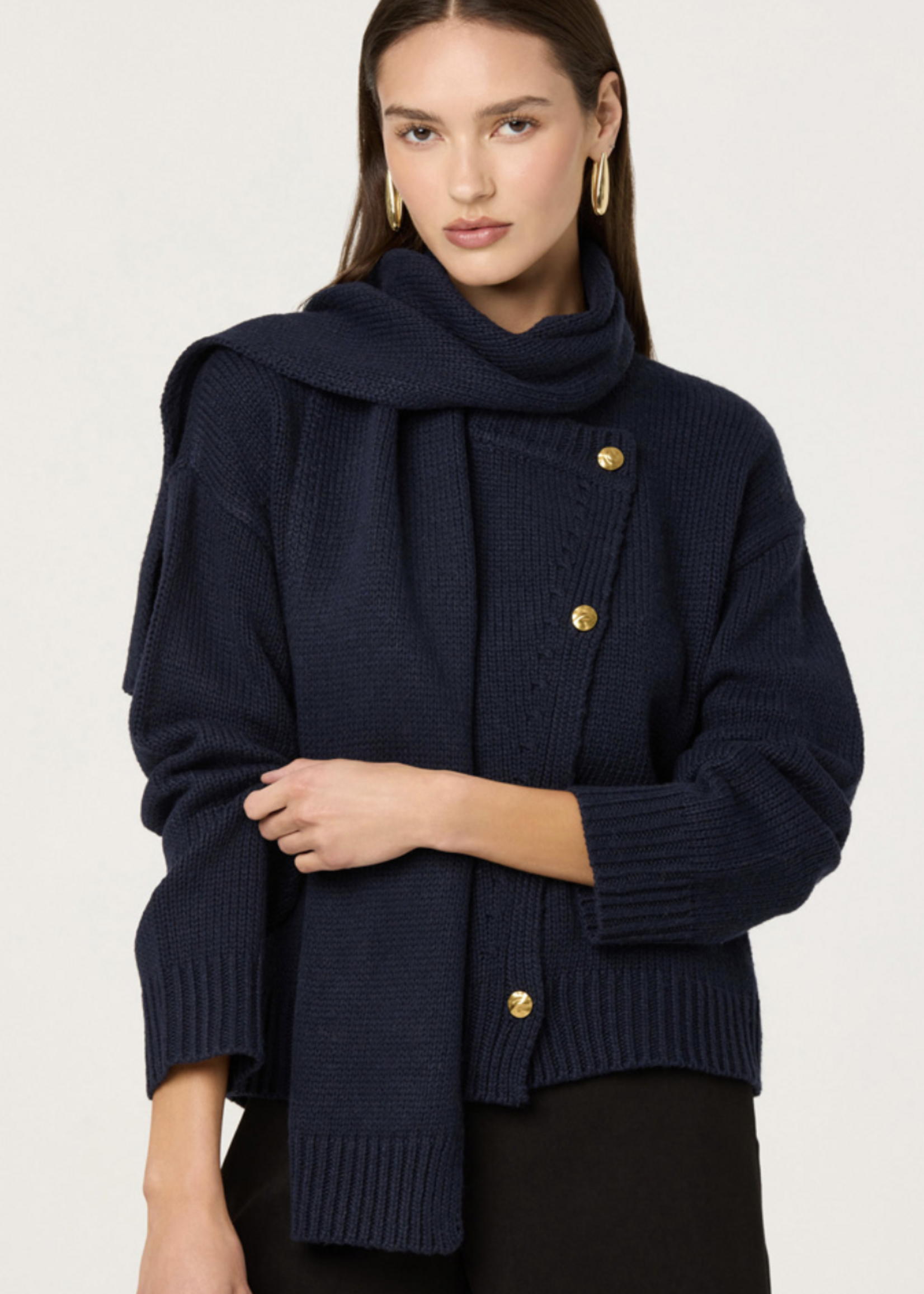 ASTR The Label Navy Jackeline Cardi