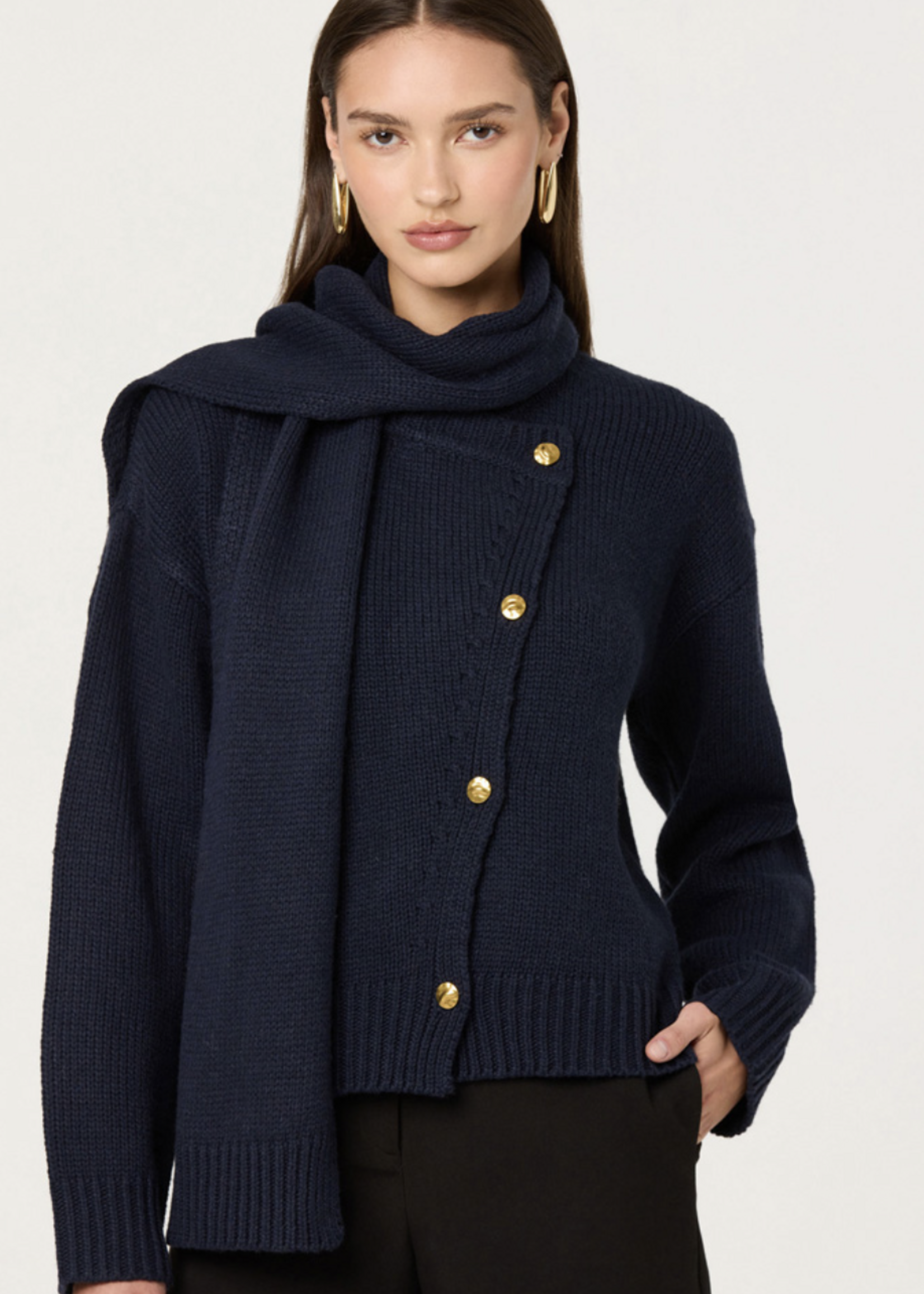 ASTR The Label Navy Jackeline Cardi