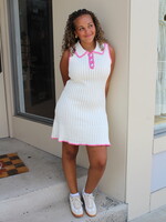 En Saison Pink Stitch Mini Dress